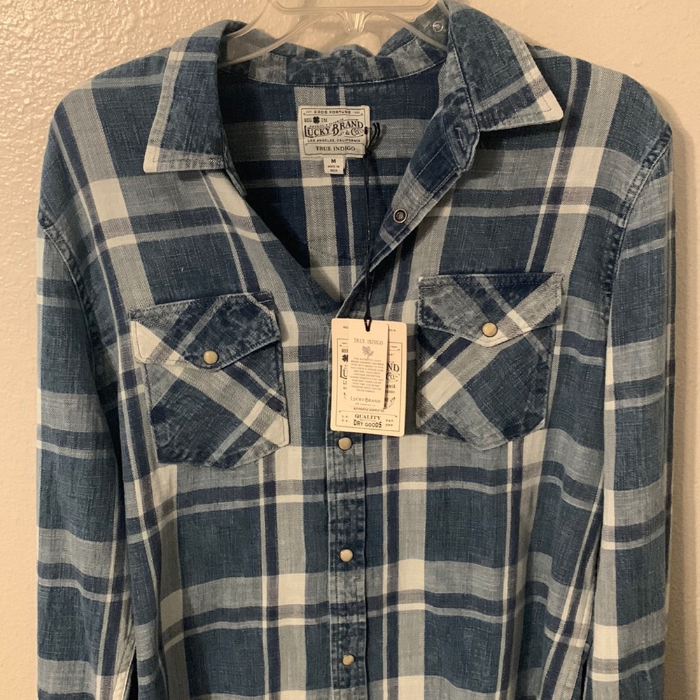 NWT Lucky Brand Mens denim button down